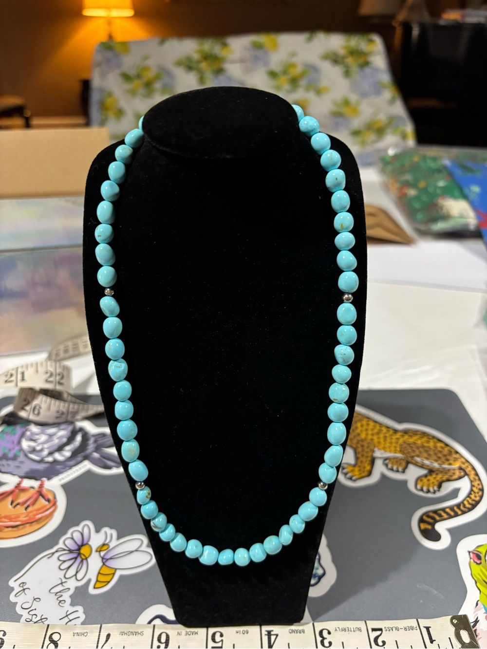 Sterling Silver Pearls with Sonoran Turquoise Necklace